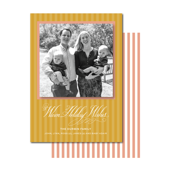 WARM HOLIDAY WISHES STRIPE PHOTO MOUNT