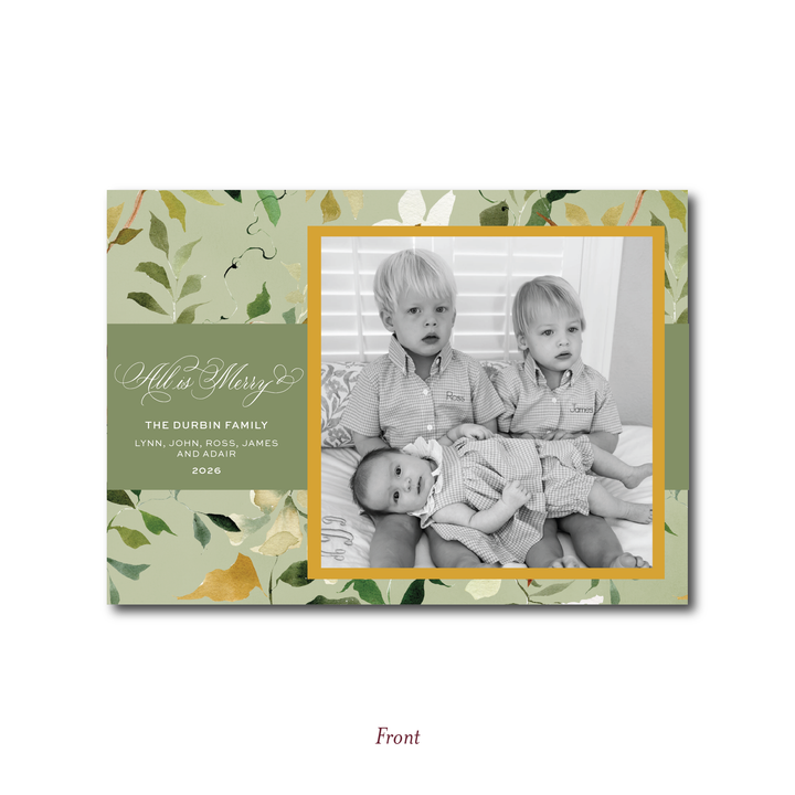ALL IS MERRY FLAT CARD